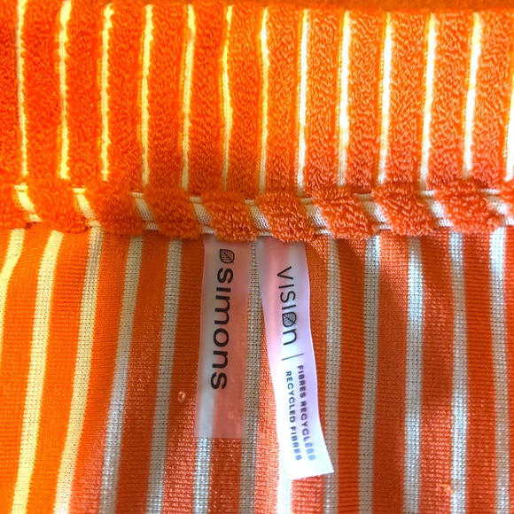 Orange terry short sleeve button up shirt NWT - Picture 4 of 9